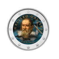 Italie 2014 -  2 Euro Commémorative - 450e anniversaire de la naissance de Galileo Galilei - Colorisée