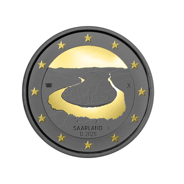 Allemagne 2025 - 2 Euro Commémorative - Land de la Sarre - Méandre de la Sarre - Ruthénium