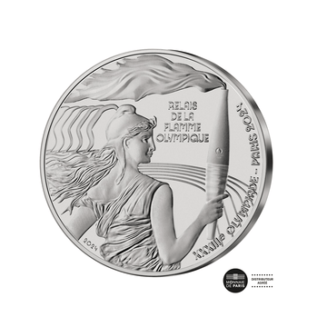 Jeux Olympiques de Paris 2024 - Le Relais de la Torche Olympique - Monnaie de 7,5€ Argent