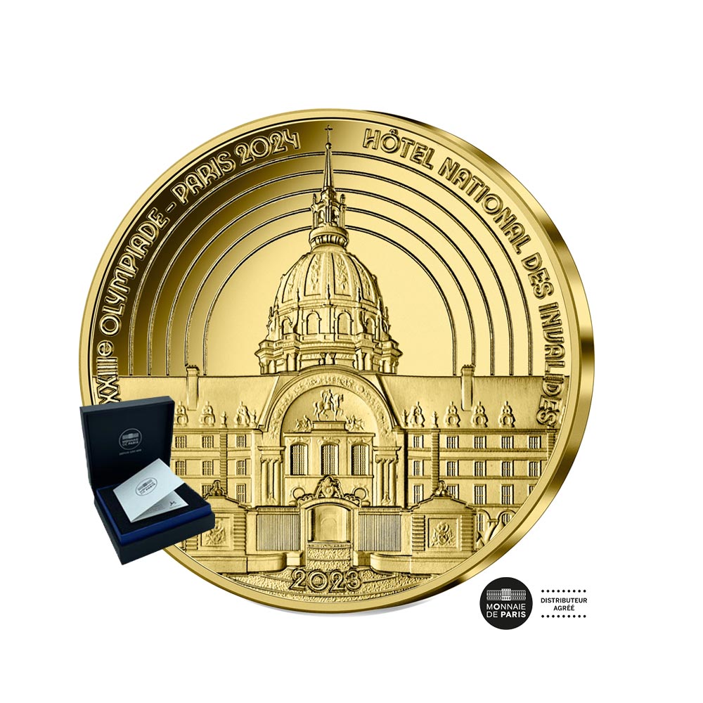 Jeux Olympiques de Paris 2024 - Les Invalides - Monnaie de 50€ Or 1/4 Oz - BE 2023