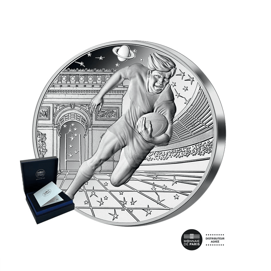 Het 2023 Rugby World Cup Tournament - geld van € 50 Silver 5 oz - Be 2023