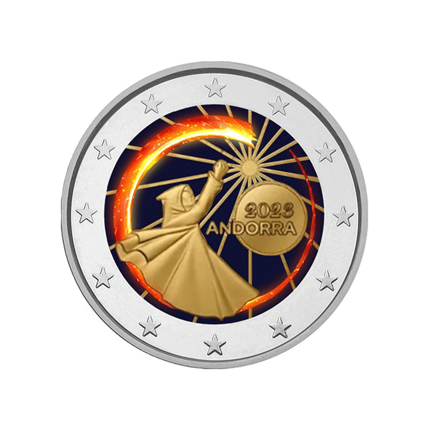 Andorre 2023 - 2 Euro Commémorative - Fête du Solstice d'été - Colorisée