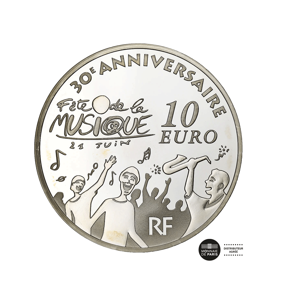 Europa - 30ème anniversaire de la Fête de la Musique - Monnaie de 10€ Argent - BE 2011