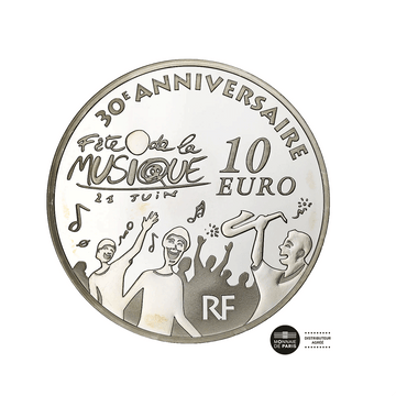 Europa - 30ème anniversaire de la Fête de la Musique - Monnaie de 10€ Argent - BE 2011