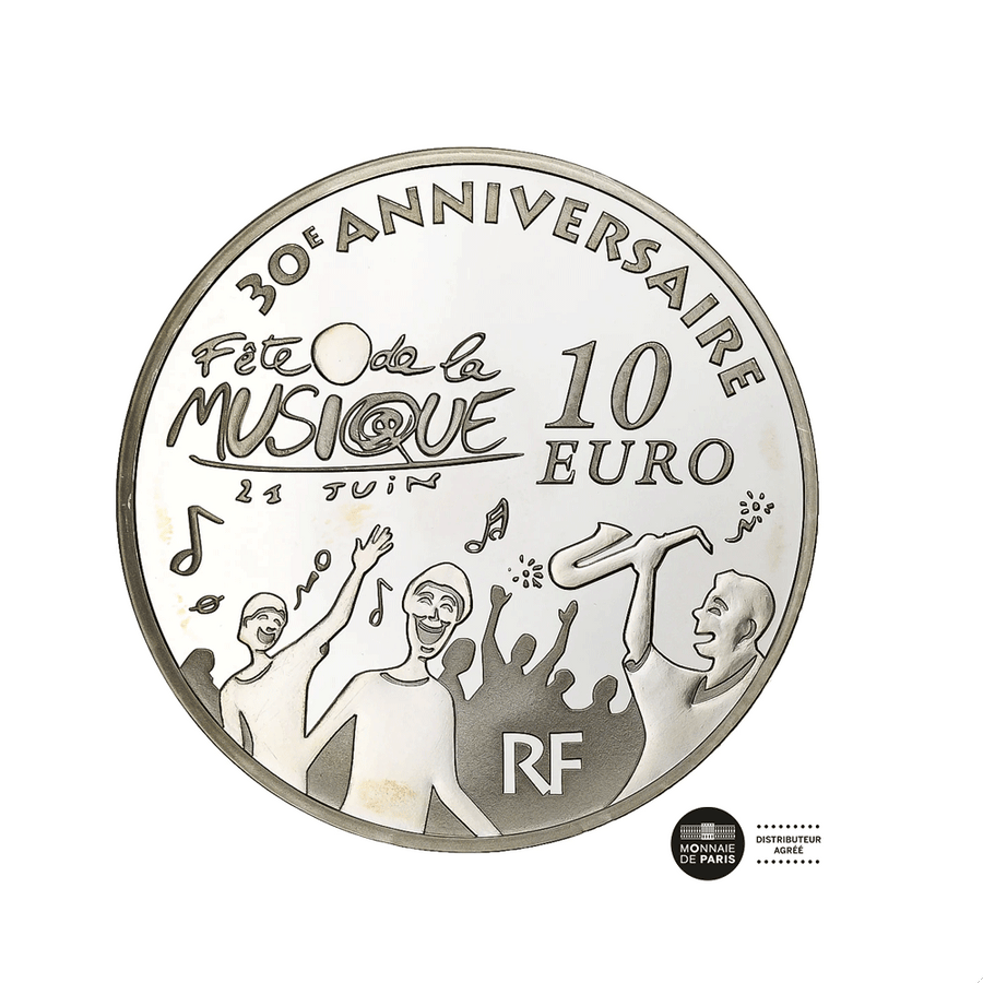 Europa - 30ème anniversaire de la Fête de la Musique - Monnaie de 10€ Argent - BE 2011