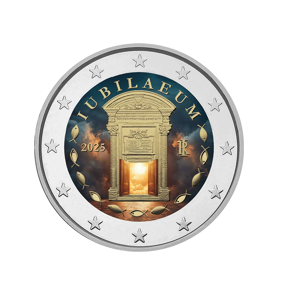 Italie 2025 - 2 Euro Commémorative - Jubilé 2025 - Colorisée (Variantes disponibles)