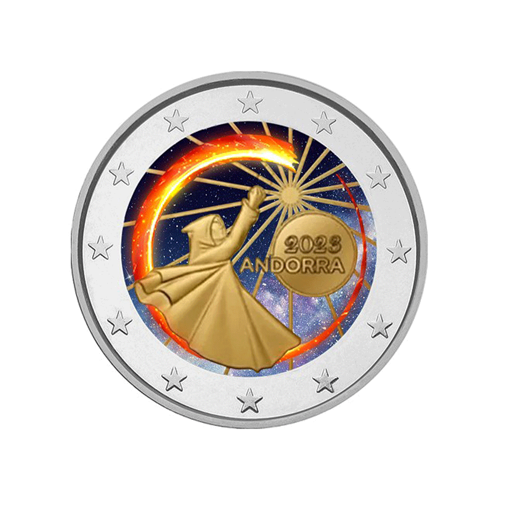 Andorre 2023 - 2 Euro Commémorative - Fête du Solstice d'été - Colorisée