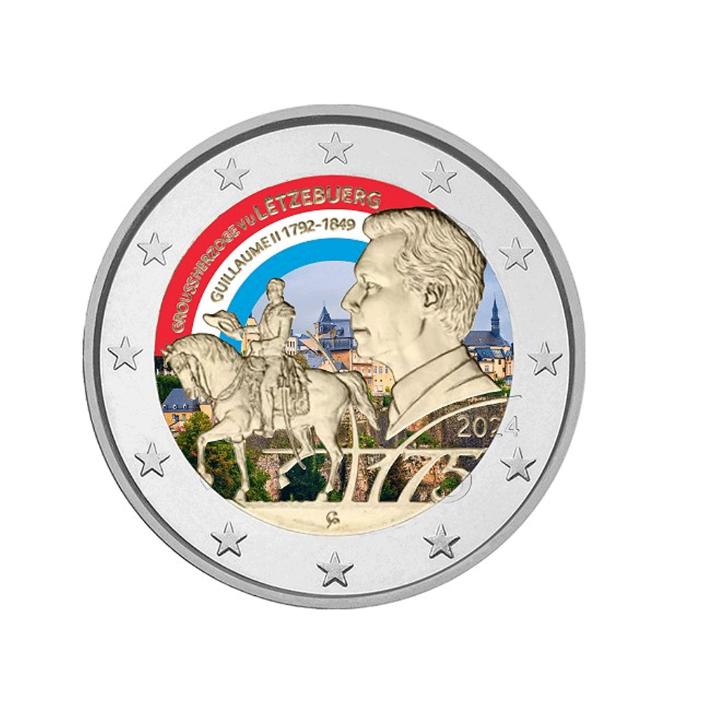 Luxembourg 2024 - 2 Euro Commémorative - 100 ans de l'introduction des pièces en Francs Luxembourgeois représentant le "Feierstëppler" - Colorisée