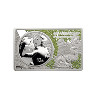 Cina 2023 - 40 ° anniversario del panda panda in argento - valuta di 10 yuan argento - be