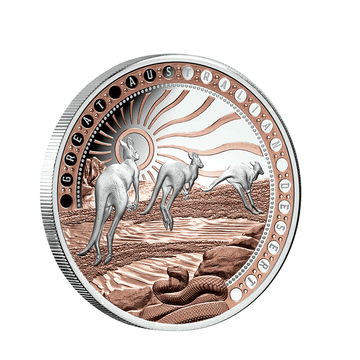 Lindo deserto australiano - dinheiro de prata de 1 dólar - seja 2023