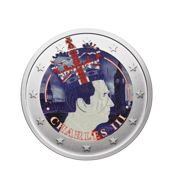2 EURO Comemorativo - Rei Carlos III Coroação - Colorizada #3