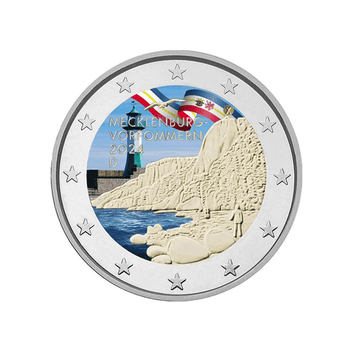 Allemagne 2024 - Lot de 5 monnaies de 2 Euro Commémorative - Mecklembourg - Colorisée