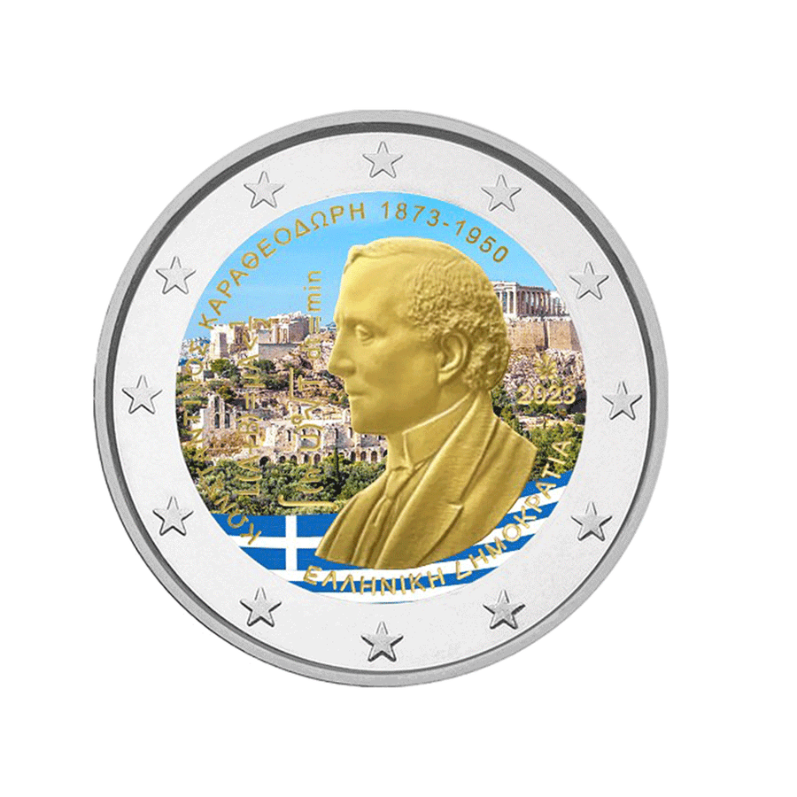 Grécia 2023 - 2 Euros Comemorativos - 150º Aniversário do nascimento de Constantino Carathéodory - Colorido
