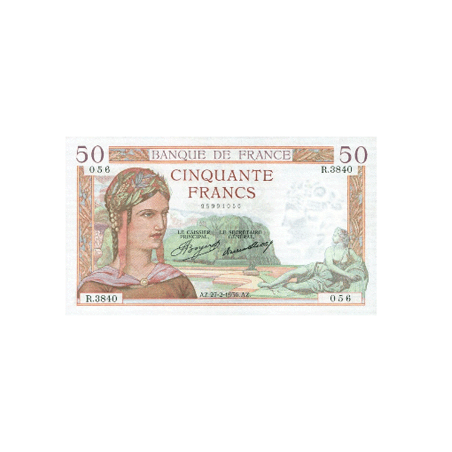 France - Billet de 50 Francs - Cérès - 1937-1940