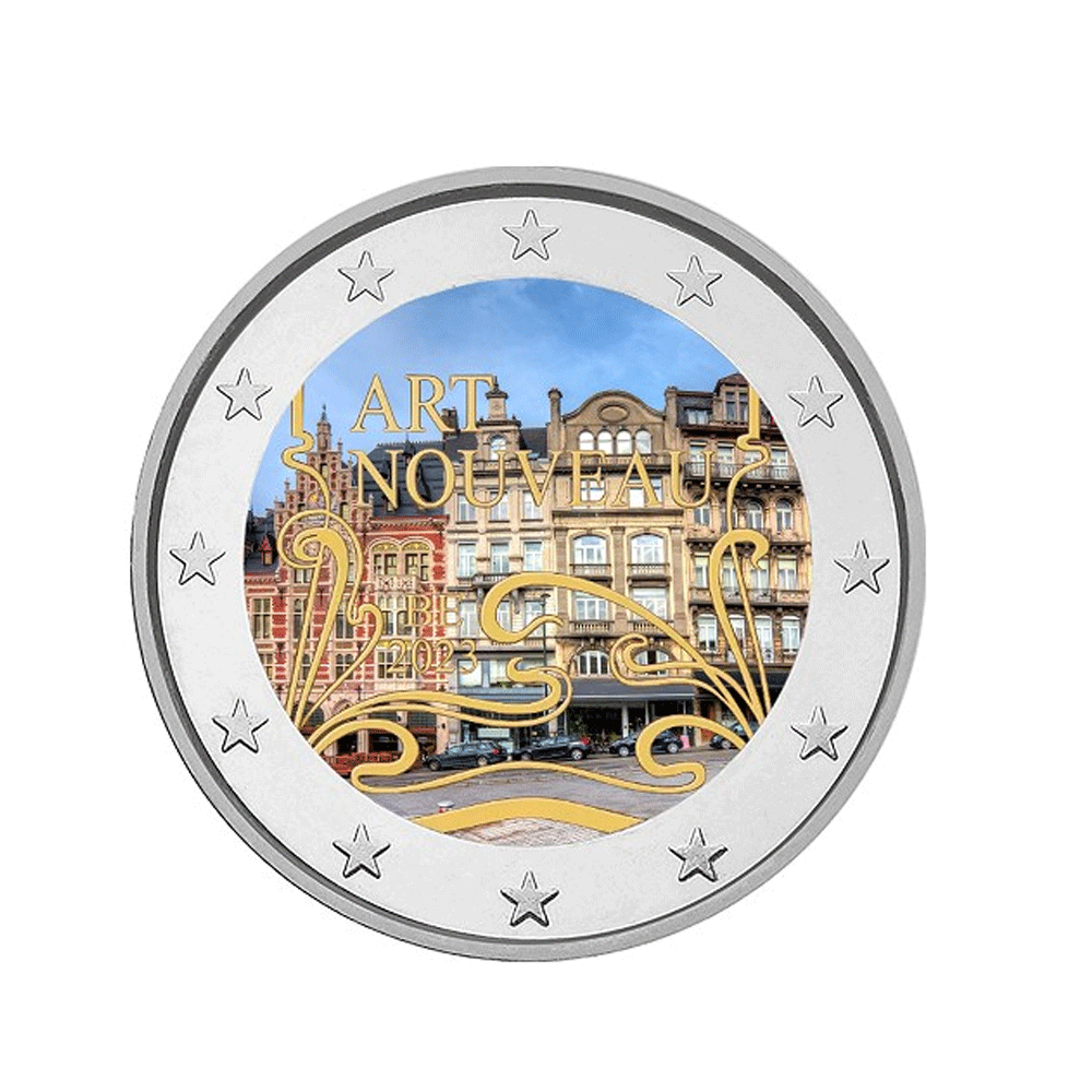 Belgique 2023 - 2 Euro Commémorative - Art Nouveau en Belgique - Colorisée