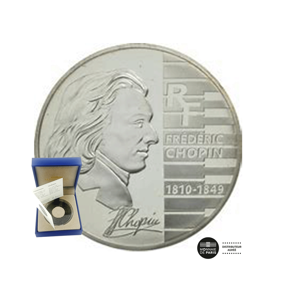 Frédéric Chopin - Monnaie de 1,50€ Argent - BE 2005