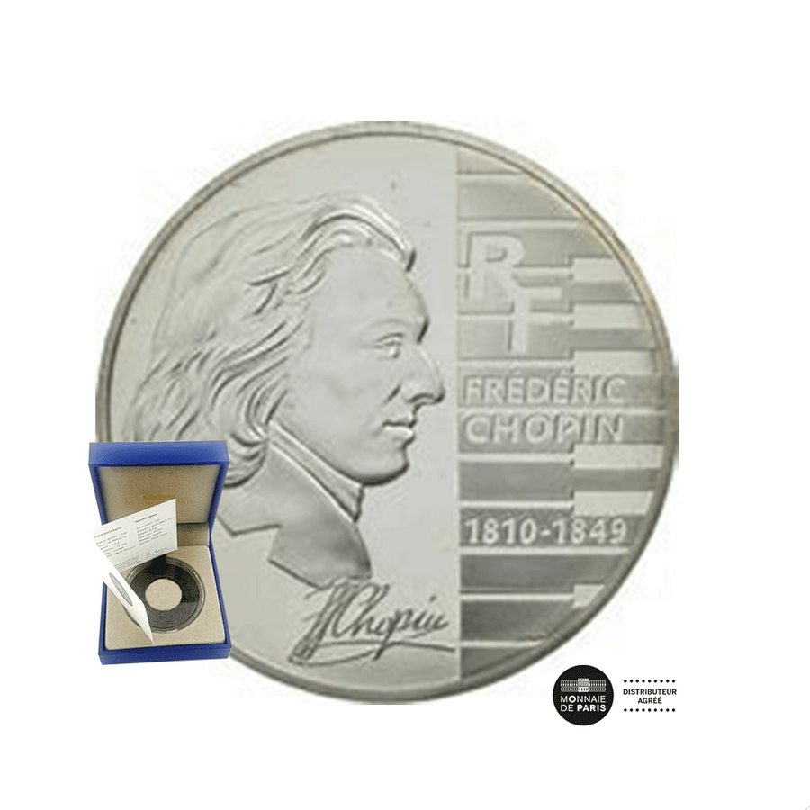 Frédéric Chopin - Monnaie de 1,50€ Argent - BE 2005