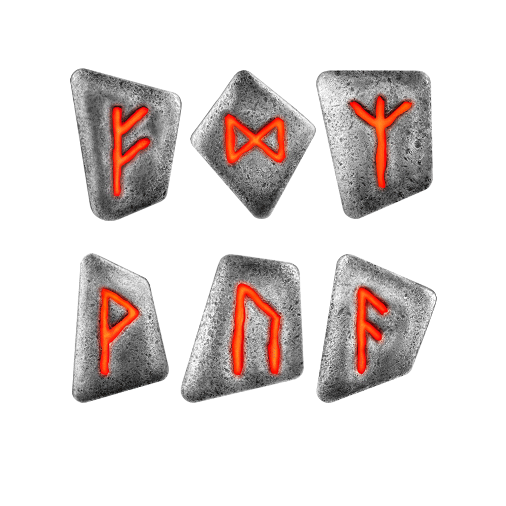 Runes - Lot de 6 runes Argent - Antique Finish 2023