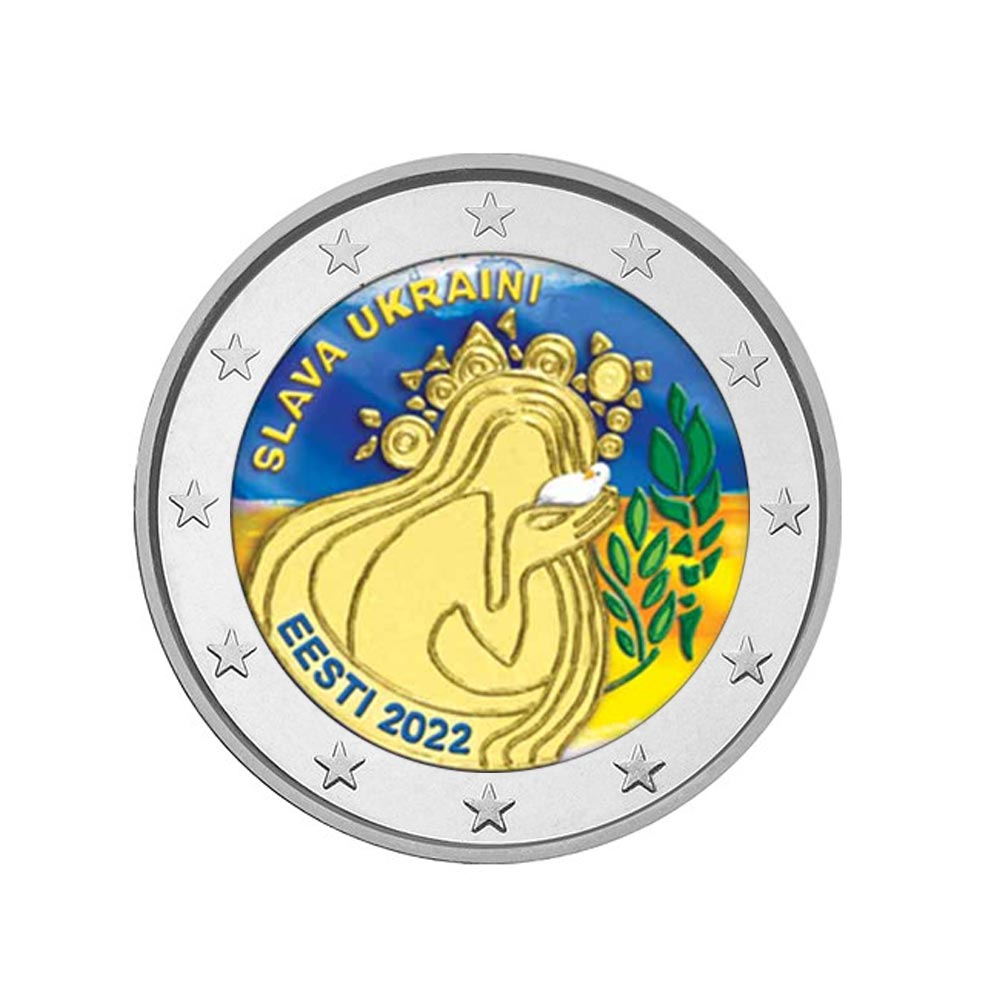 Estonia 2022 - 2 Euro commemorative - Glory to Ukraine - Colorized #5