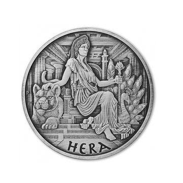 Hera - Dieux de l'Olympe - Monnaie de 1$ Argent - Antique Finish 2022