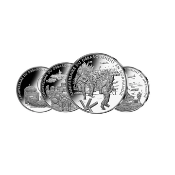 Coffret de 5 frappes en Argent pur - "Débarquement en Normandie"