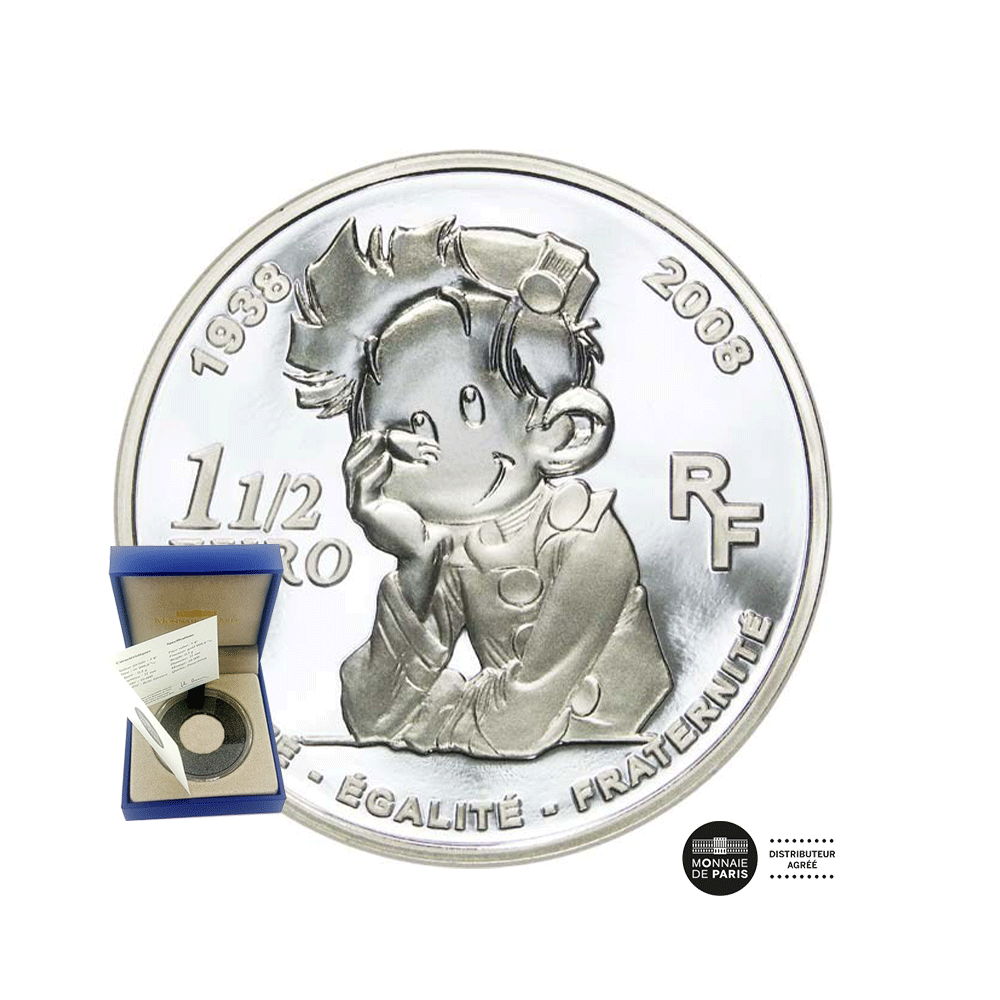 Spirou - Monnaie de 1,50€ Argent - BE 2008