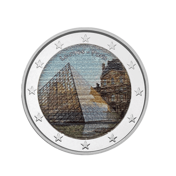Musée du Louvre - 2 Euro Commémorative - Colorisée