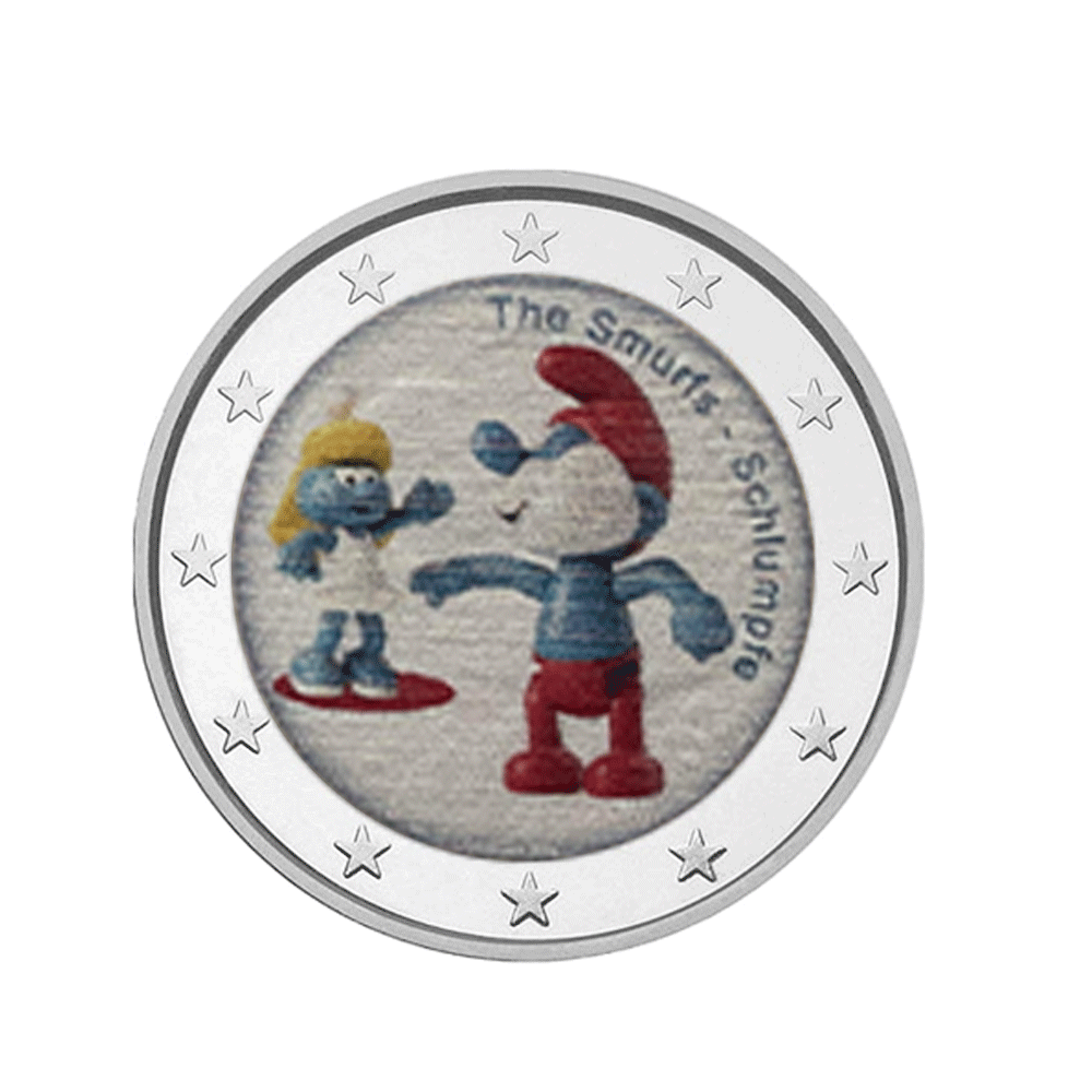 Les Schtroumpfs - 2 Euro Commémorative - Colorisée