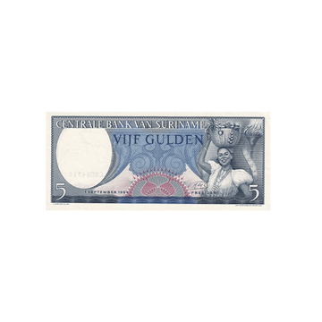 Suriname - Billet de 5 Gulden - 1963