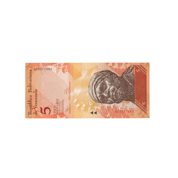 Bolivie - Billet de 5 Bolivares - 2011