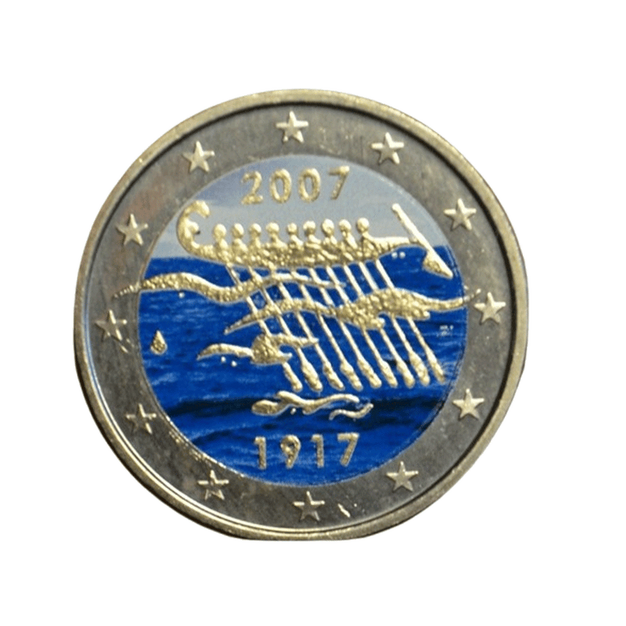 Finlande 2007 - 2 Euro Commémorative - Indépendance de la Finlande - Colorisée
