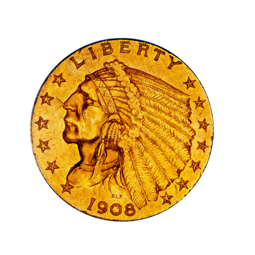 Monnaie ancienne en or « Monnaie de 2,5 Dollars Tête d’Indien »