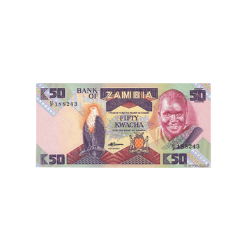 Zâmbia - bilhete de 50 kwacha