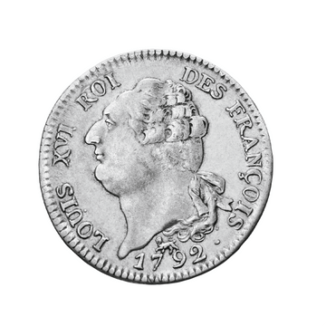 Monnaie ancienne en argent  « Ecu constitutionnel Louis XVI »