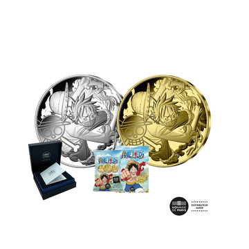 One Piece - Lot de 2 monnaies de 10€ Argent et 50€ Or 1/4 Oz avec 1 pochette surprise et l'album collector - BE 2024