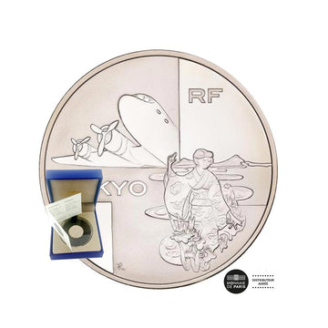 Voyage around the world - Flight Paris -Tokyo - Currency of 1.5 Euro Silver - BE 2003