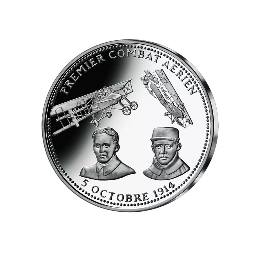 Frappe en argent pur - La France Victorieuse - Premier combat aérien