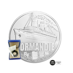 ⁣⁢De Store Franske Skibe "Le Normandie" - 10-euro sølvmønt - Proof 2014⁤⁣