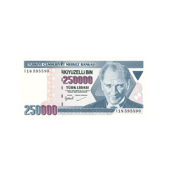 Turquie - Billet de 250 000 Lires - 1998 -2001