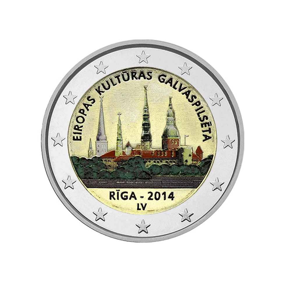 Lettonie 2014 - 2 Euro Commémorative - Riga, Capitale Européenne de la Culture - Colorisée