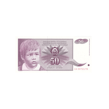 Yougoslavie - Billet de 50 Dinars - 1990