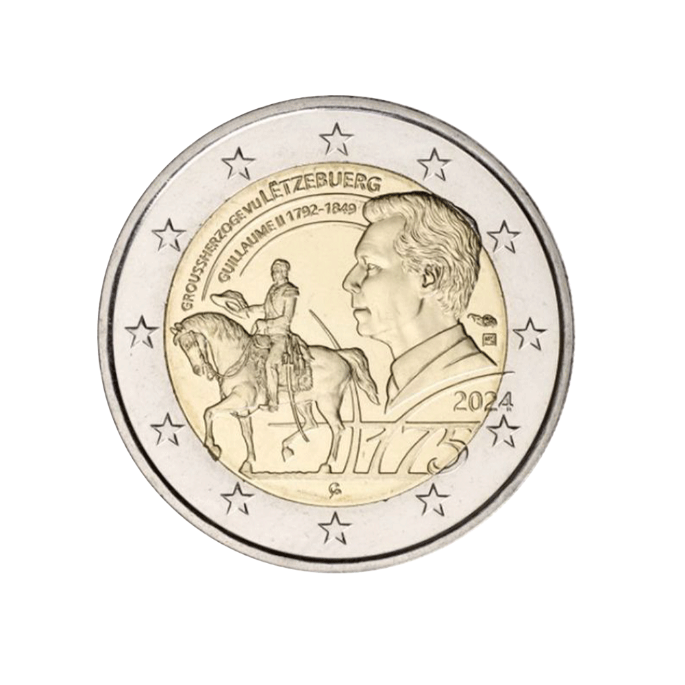 Lussemburgo 2024 - 2 Euro Coincard - 175 ° anniversario della morte del Gran Duca Guillaume II