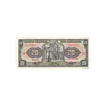 Équateur - Billet de 20 Sucres - 1986 - 1988
