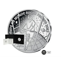 O torneio da Copa do Mundo de Rugby de 2023 - moeda de € 100 dinheiro - 2023