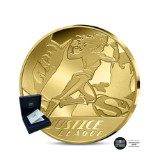 ⁣⁢Liga de la Justicia - Moneda de 50€ Oro 1/4 Oz - Proof 2025⁤⁣