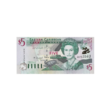 Caraïbes Orientales - Billet de 5 Dollars - 2000