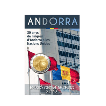 Andorre 2023 - 2 Euro Coincard - 30è Anniversaire de l'entrée d'Andorre à l'ONU