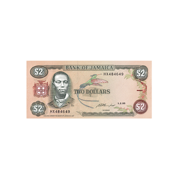 Jamaïque - Billet de 2 Dollars - 1985 - 1993
