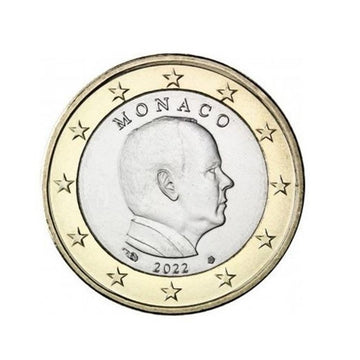 Mônaco 2022 - 1 Euro comemorativo - Perfil do príncipe Albert
