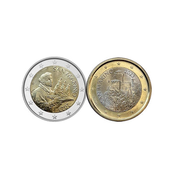 Saint -Marin 2023 - Lot of 1 and 2 Euro commemorative - Giovan Battista Urbinelli